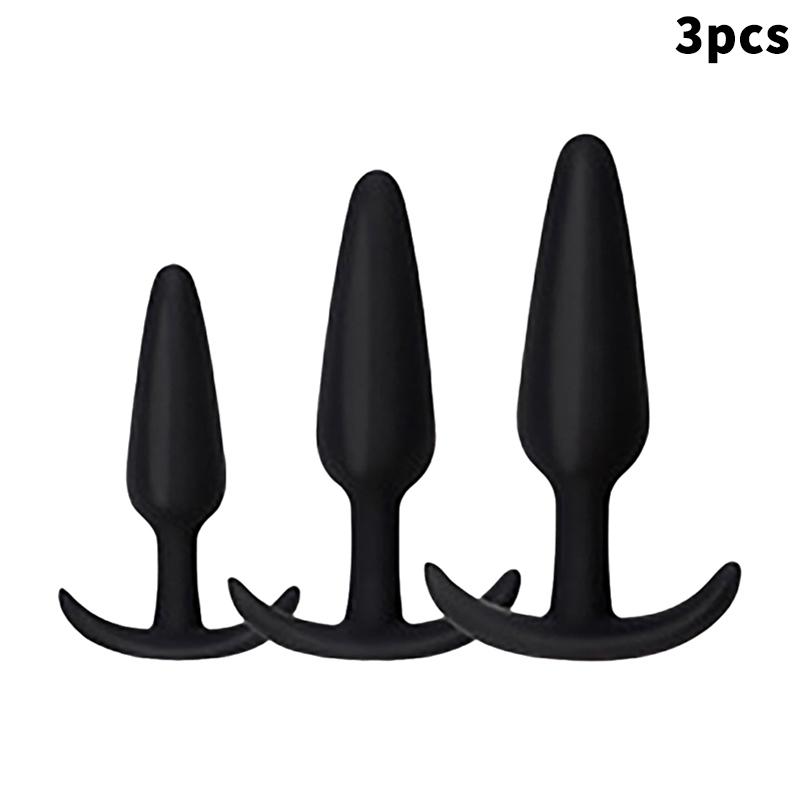 Soft Silicone Anal Plug 3 Sizes Butt Plug Bullet Vibrator Stimulator Adult Sex Toy for Men/Women Anal Prostate Massager for Gay
