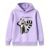 Kids Boys Girls Pullover Hoodie, Cartoon It's Alright Lemur Print Long Sleeve Casual Hooded Sweatshirt for Children Daily Casual Wear