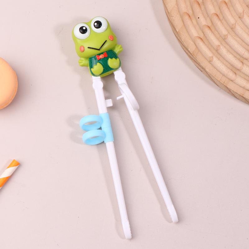 

1 пара детских безопасных обучающих палочек для еды, мультяшная голова животного, детские тренировочные палочки для еды, многоразовая посуда