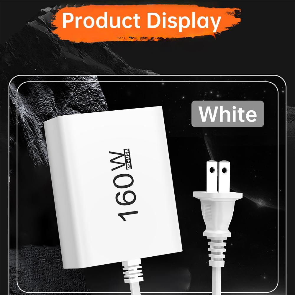 7 In 1 160W Charging Station USB Charger Power Strip PD/Type-C Ports Charger Adapter For Xiaomi 17 15 iPhone Samsung USB-C EU/US