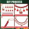 Christmas Bead Garland Merry Christmas Holiday Bunting Garland Vintage Enamel Bead Decoration for Home Tree Decor