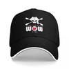 WOW  Alternative Logo In White for Dark Apparel Baseball Cap Mens Big Size Hat Mountaineering For Women Mens