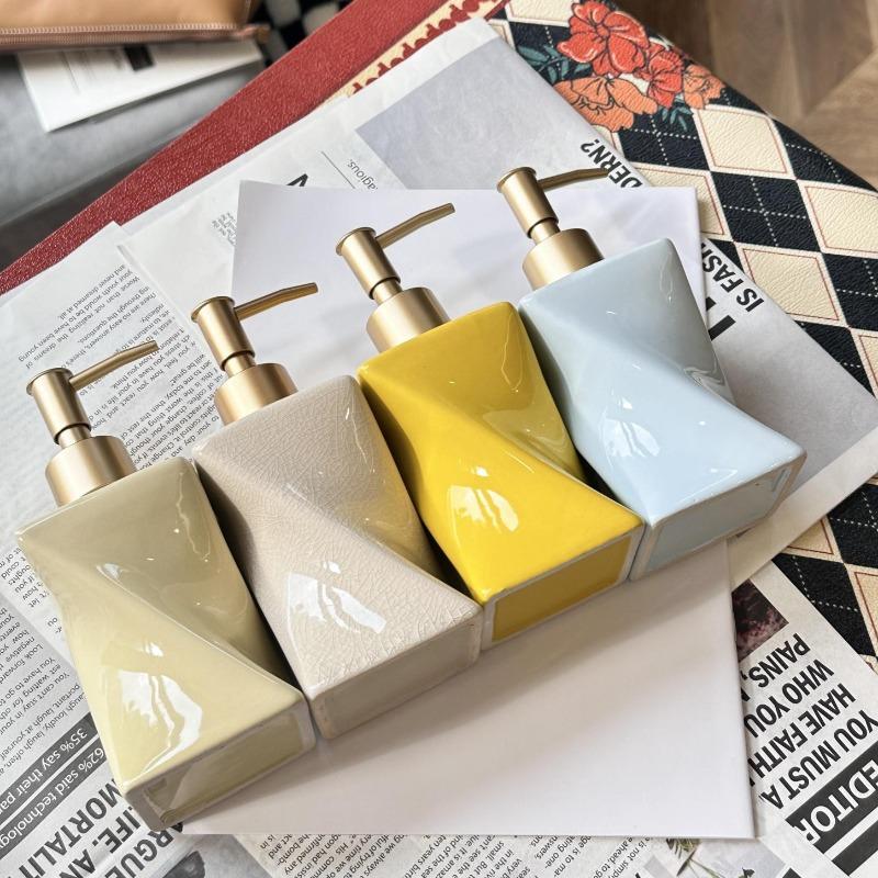 Creative Irregular-shaped Ceramic Lotion Bottle Hotel Soap Shower Gel Refill Bottle Portable Soap Dispenser Bathroom Accessory