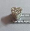 925 Silver Handmade Trinket Kajal Casket Jewelry Box , Surma Kumkum Sindoor Container, Floral Heart Shape 2.2 Cm Dia 6 Gms Temple Pooja