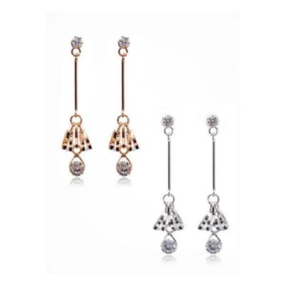Damen Ohrringe mit Tropfen-Kombination in Roségold und Silber mit Zirkonia (10438196)