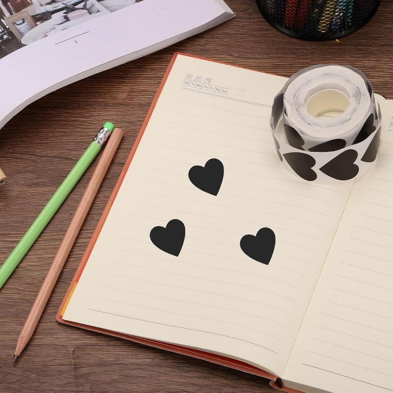 500pcs/roll Heart Stickers Roll Valentine's Day Love Shape Labels Removable for Craft Envelopes Boxes Gift Tags Bags Wedding