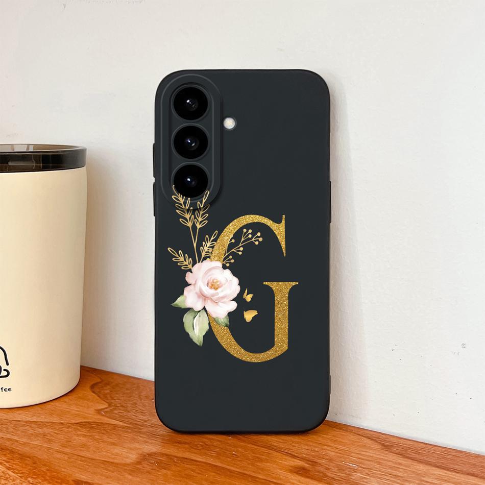 Flower Letter Phone Cover For Samsung S26 Ultra Case For Samsung S26 Plus Back Cover Soft Liquid Silicone Fundas For Galaxy S 26