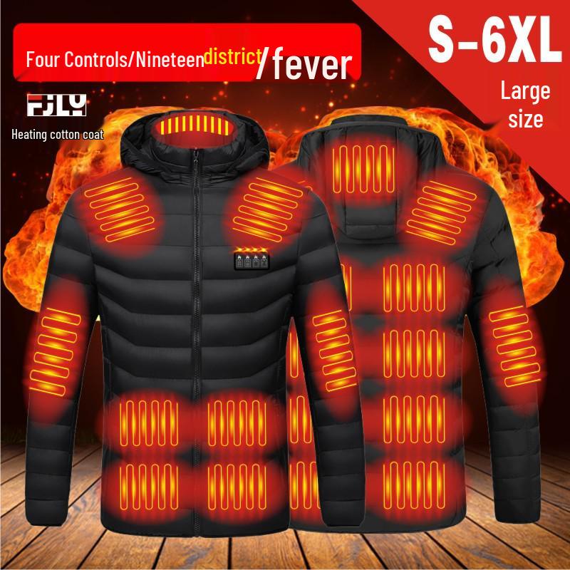 Veste en coton chauffante unisexe avec double contrôle intelligent, chauffage 11 zones, technologie portable, grande taille disponible