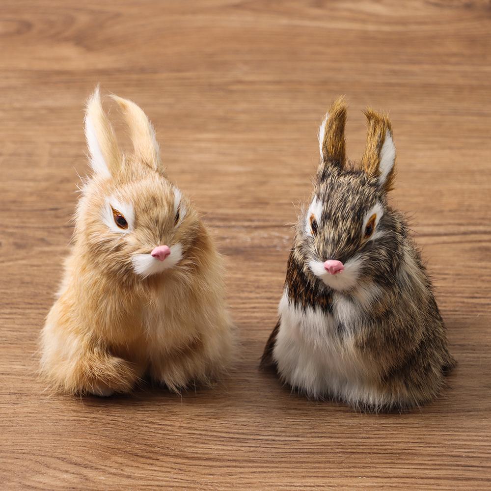 Cute Desktop Furnishings Lifelike Animal Easter Rabbits Rabbit Model Simulation Plush Toys