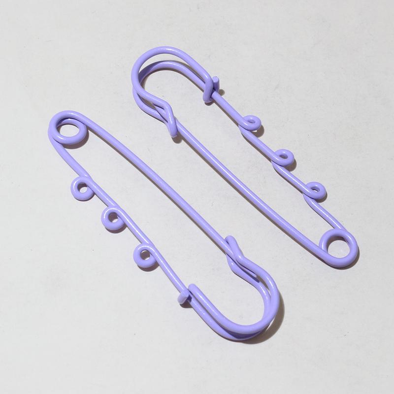 10pcs Crafts Safety Pins Brooch Metal Sewing Pins 61x17mm Clothes Pins with 3 Loops for Tags DIY Jewelry Making Accessories