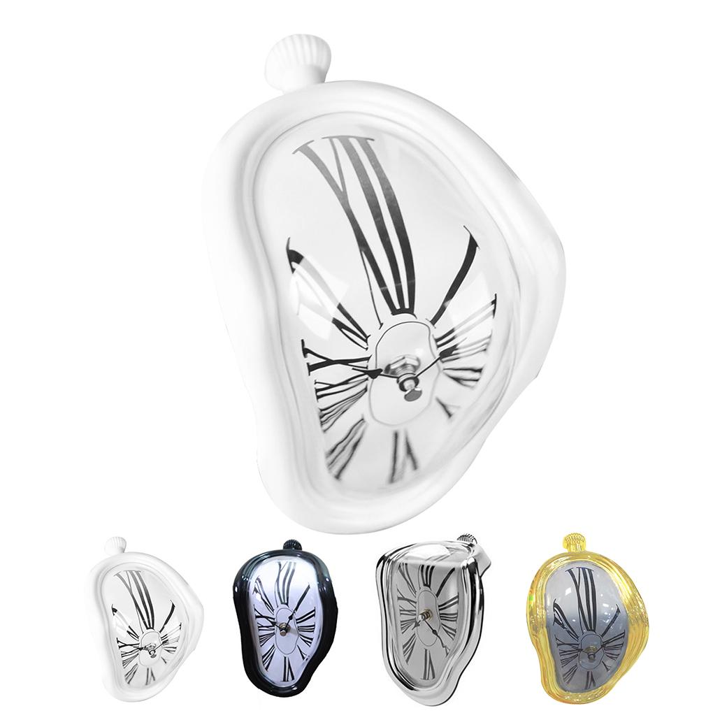 Yaratıcı Eriyen Saat Zaman Akışı Masa Saati Dekoratif Bükülmüş Saat