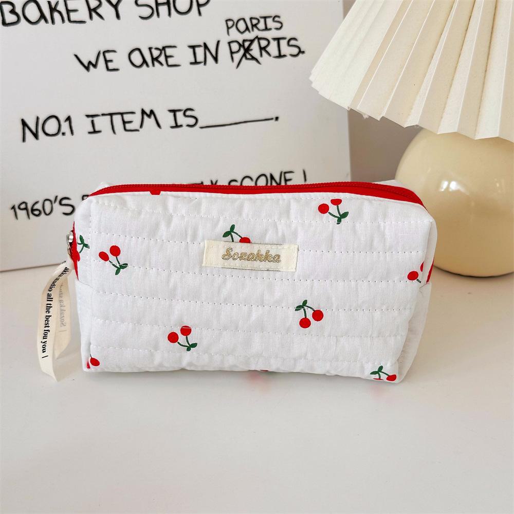 

Дорожная косметичка с принтом вишни - большая вместимость, портативная ручная косметичка Pencil Case