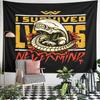 Xenomorph Chestburster I Survived LV 426 Alien Parody Wall Tapestry Yellow Red Horror Sci Fi Decor for Man Cave Gift