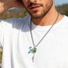 Collana Bobina da Pesca Mini Bobina Rotante Collana Gioielli da Pescatore Ciondolo Punk Catena per Maglione GZW