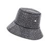 European and American Trendy Brand Foreign Gas Full Diamond Flat Top Fisherman Hat Children Heavy Industry Light Luxury Fashion Show Face Small Sunscr