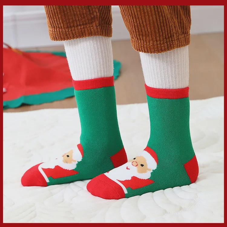Christmas Cartoon Thick Terry Socks for Boys & Girls: Warm Winter Towel Socks for Kids