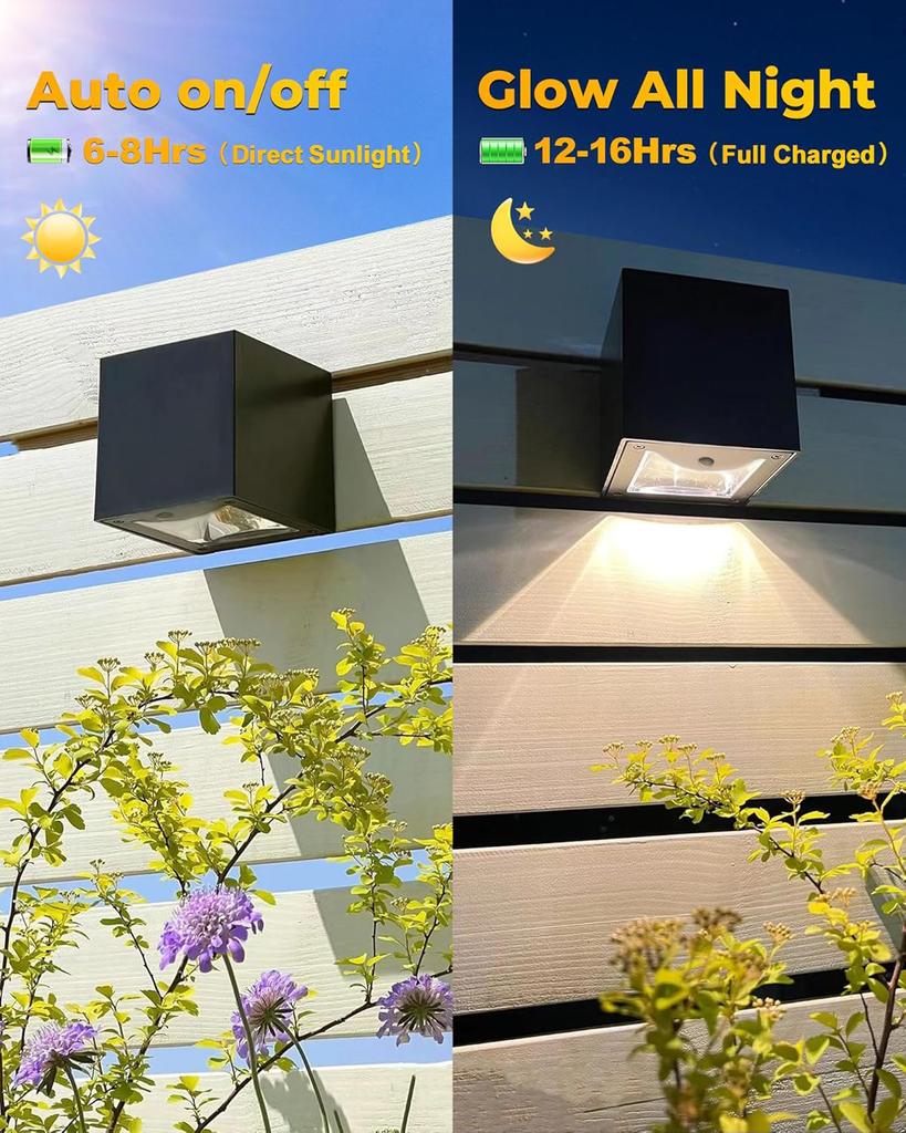 1/4PCS LED Solar Light Outdoor Garden Square Wall Lamp Sensor IP65 Waterproof Courtyard Yard Balcony Fence Decoration Lighting
