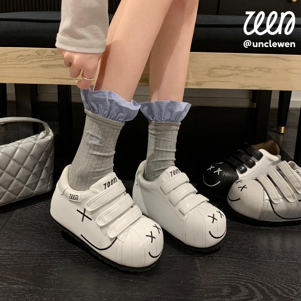Mi You, Dudu Planet's new Velcro big head thick sole inner height-increasing shoes women's casual board shoes sports little white shoes