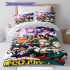 My Hero Academia Pattern Bedding Quilt Set Quilt Cover Pillowcase Home Decoration Gift (1 * Duvet Cover + 2 * Pillowcase, Without Core)