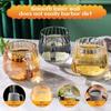 1pcs Glass Cups Vertical Stripe Water Cup 400ml/13.5oz Coffee Mugs Drinking Glasses Flowers Tea Cup Heast Resistant Drinkware