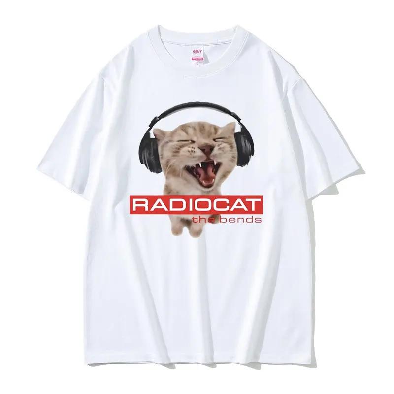 British Rock Band Radiohead Print Tshirt Funny Radiocat The Bends Graphic T-shirts Men Women Vintage Gothic T Shirts