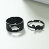 2 stücke Gothic Punk Schwarz Dinosaurier Paar Ring Offenen Set Vintage Passenden schmuck Einstellbare Ringe Für Frauen Bague Homme