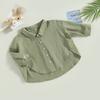 Baumwolle Casual Kinder Kinder Shirts Kleinkind Baby Mädchen Jungen Sommer Tops Kurzarm Revers Kragen Einfarbig Button Down Shirts