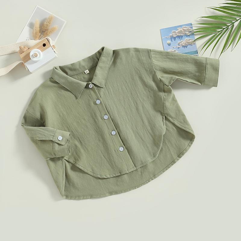Baumwolle Casual Kinder Kinder Shirts Kleinkind Baby Mädchen Jungen Sommer Tops Kurzarm Revers Kragen Einfarbig Button Down Shirts