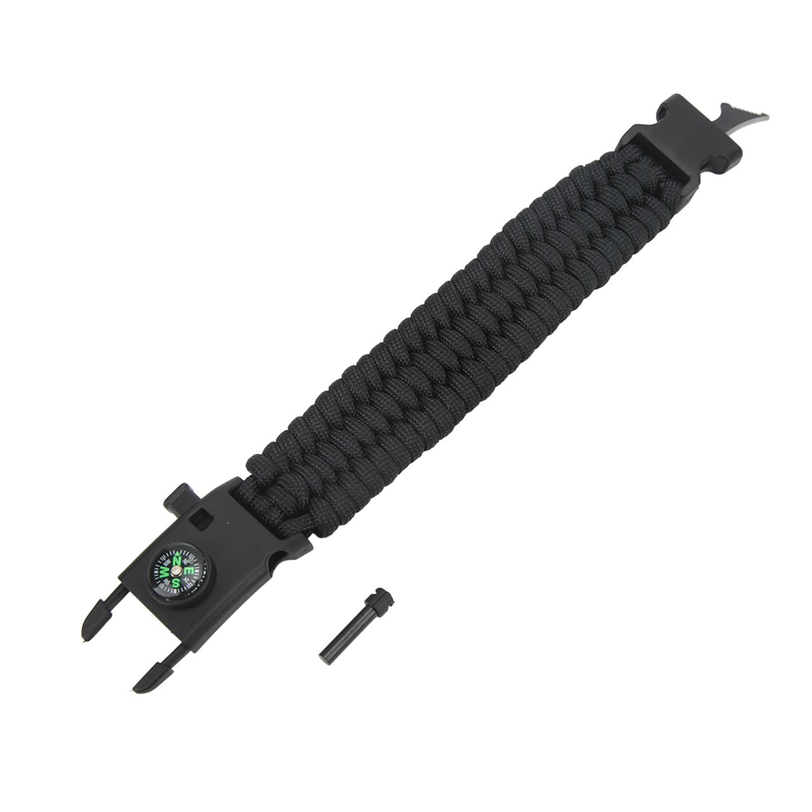 Браслет для выживания из паракорда Многофункциональный браслет для кемпинга и выживания с портативным компасом, огнивом, 3-жильная оплетка L