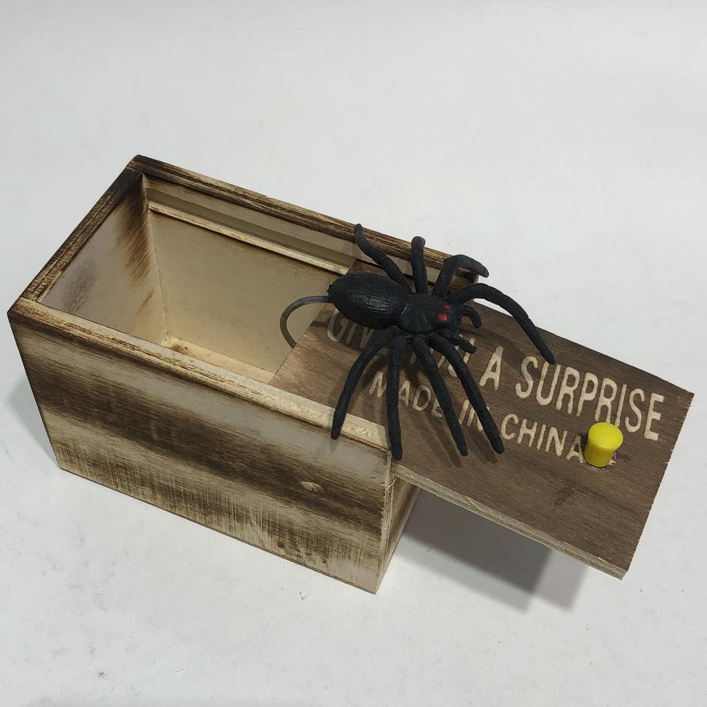 Funny Surprise Joke Prank Happy Box Wooden Spider Box Toys And Other Scary Toys Target Adult Boy April Fool Festival Party Props