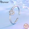 BAMOER Solid 925 Sterling Silver Heart Rose Open Ring Birthday Anniversary Valentines Jewelry Gift for Women Wife