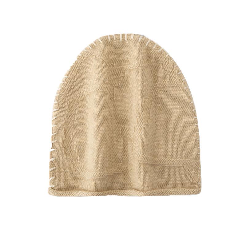 Cashmere Hat Autumn and Winter New Men's and Women's Casual Ear Hat Cable Fashion Knitted Baotou Hat