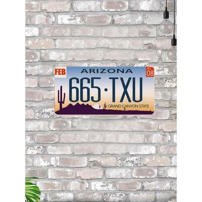 Arizona USA State Metal License Plate 15x30cm, Vintage Travel Souvenir Wall Decor