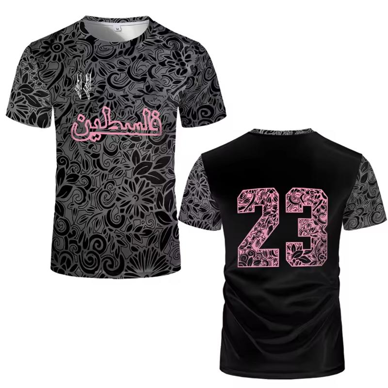 Palestine Football Jersey T Shirts Adult & Kids New Summer Digital Print Soccer Uniforms Casual Sports Palestinian Flag Gym Tops