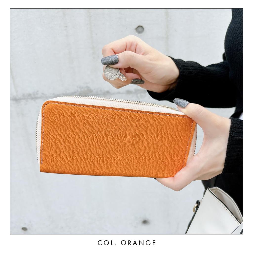 Trendy Yamagishi Long Wallet for Men and Women, Genuine Leather, Round Zipper closure, Cowhide Leather, Card Slots, Coin Purse, Long Wallet, Leather,