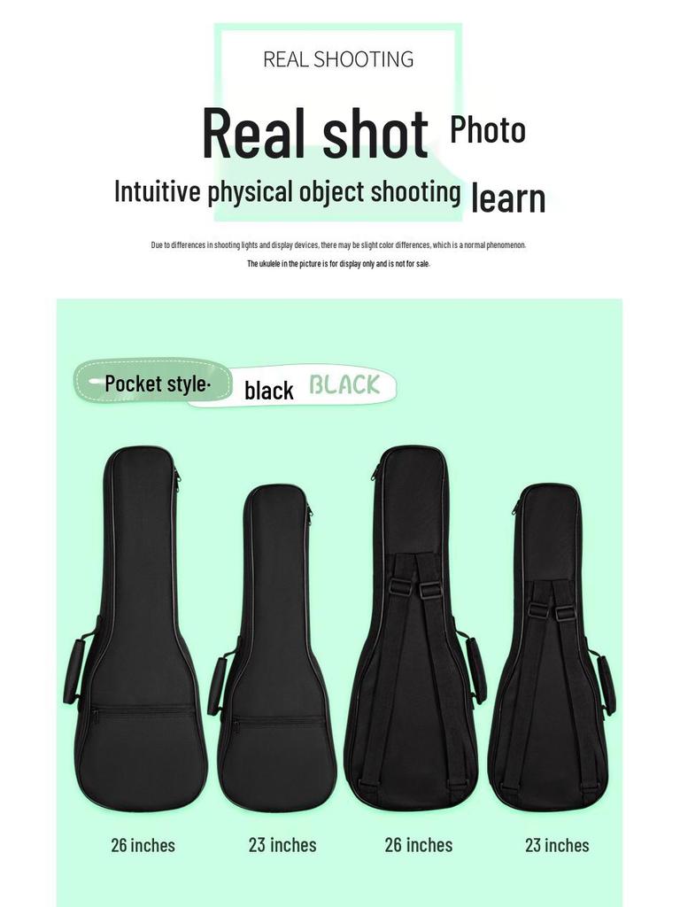 Rockman Ukulele Case: Padded Double-Shoulder Bag for 23" & 26" Ukuleles
