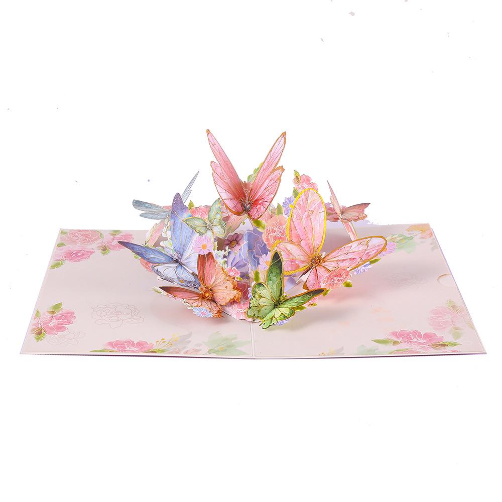 3D French Romantic Butterfly Pop-Up Greeting Cards for Teacher s Day