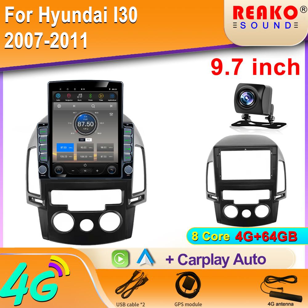 9.7" Vertical Style Tesla Screen 2 Din Android Car Radio GPS Navigation Multimedia Video Player For Hyundai I30 2007-2011