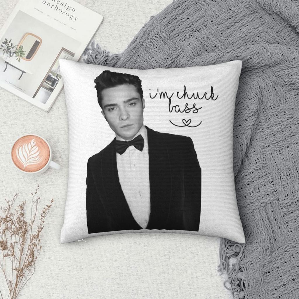 Ed Westwick I'm Chuck Bass Printed Pillowcases Cushion Cover Pillow Covers Warm Home Decoration Square Multi-Size