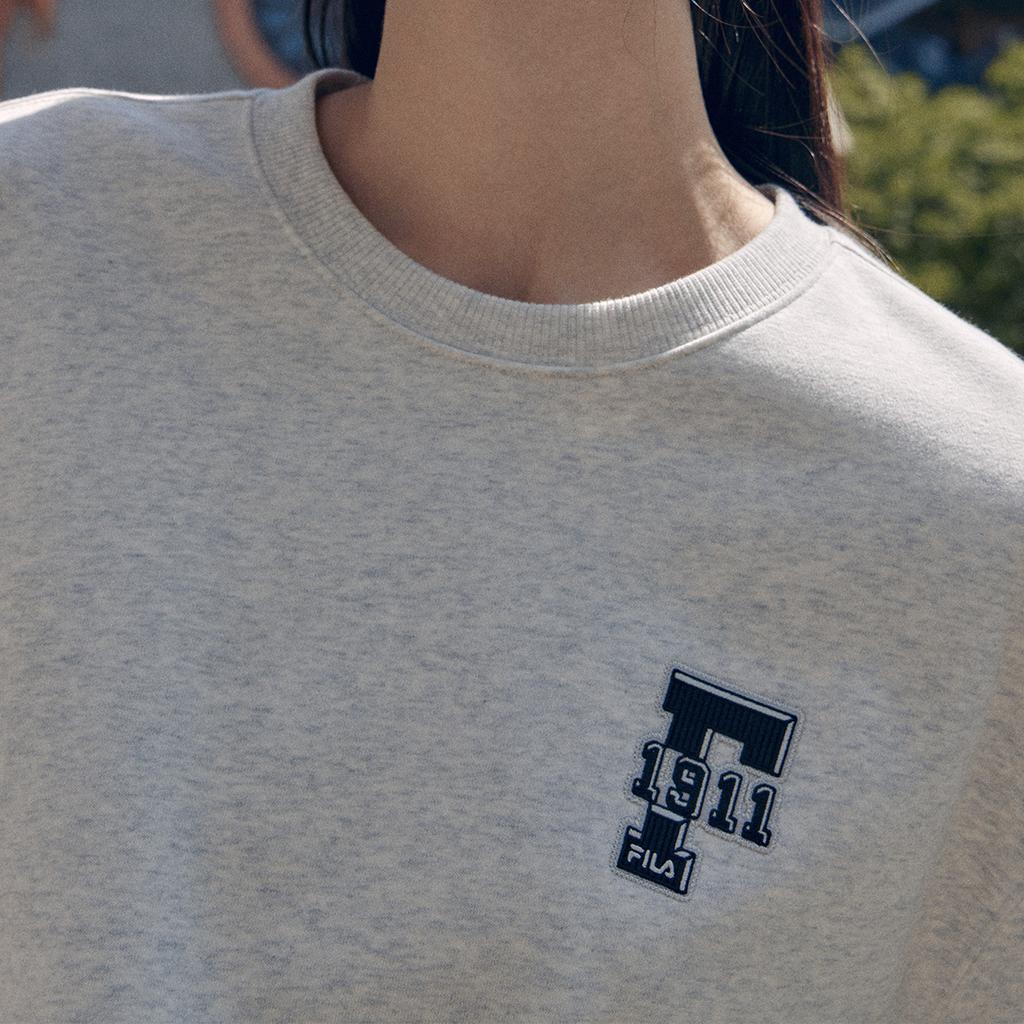 Fila Mikiny Pánské Měsíční Šepot Melírovaná Šedá Kulatý Výstřih Střední Běžný F11U439203FMG