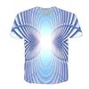 Men's Summer 3D Vortex Printed T-shirt with Fashionable Psychedelic Dizziness Pattern Trend Round Neck Men's T-shirt