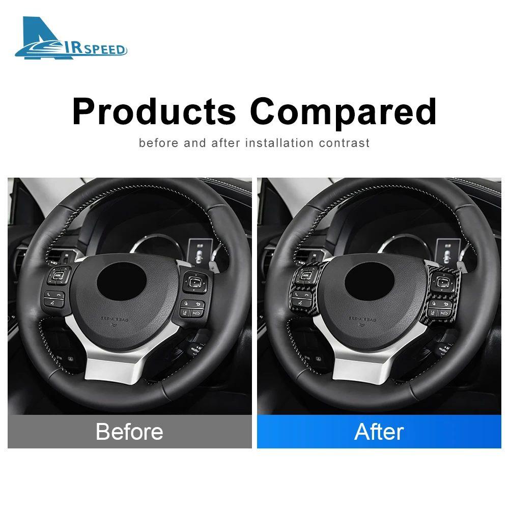Real Soft Carbon Fiber Sticker For Lexus IS250 300 350 200T 2013 2014 2015 2016 2017 2018 2019 Car Steering Wheel Interior Trim