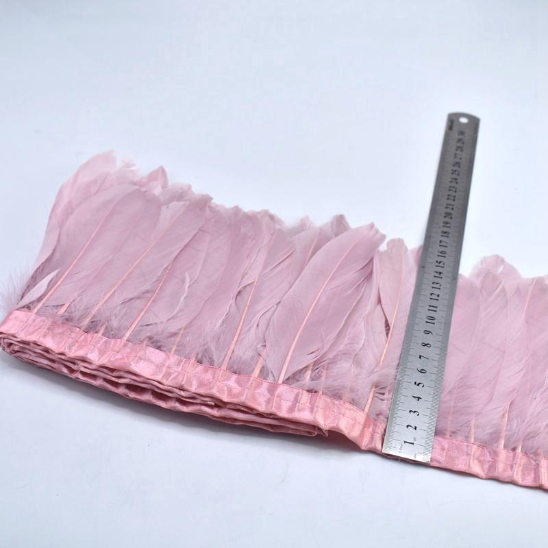 10Meters/lot Natural Goose Feathers Trimmings Fringe for Needlework Sewing Clothing Plume 15-20cm DIY Wedding Feather Decorative