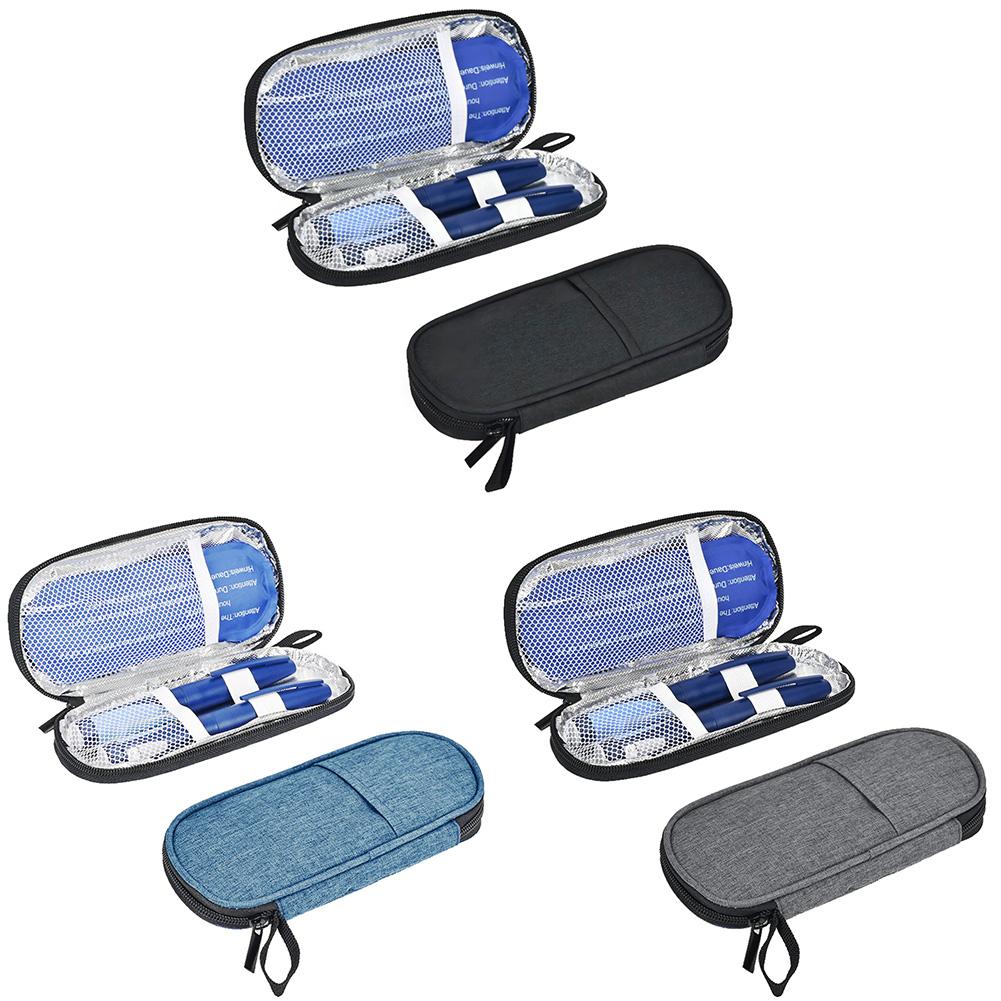Portable Insulin Cooling Bag PU Waterproof Diabetic Insulin Cooling Bag Reusable Glaciated Cold Storage Bag for Diabetes Medicla