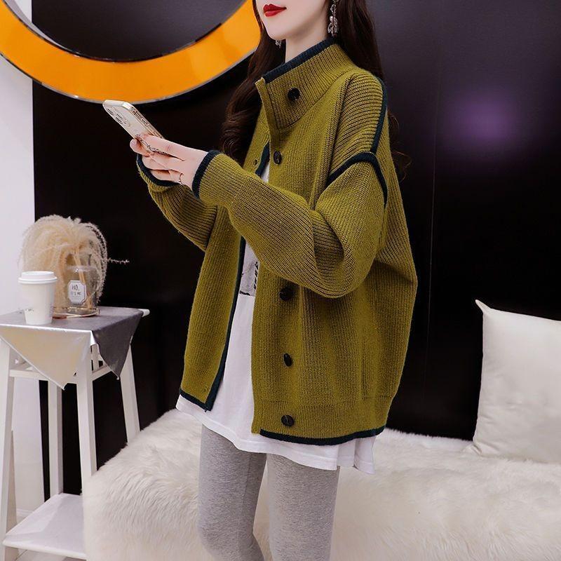 

Женская весна и осень корейская версия свитера с высоким воротником The Lazy Wind Temperament Loose Knitwear XS