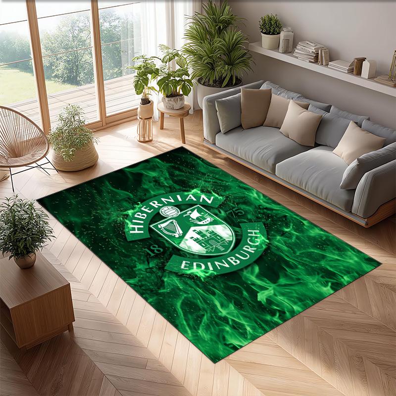 Tappeto Morbido per Pavimento Antiscivolo Hibernian FC Calcio Calcio Modello Tappeto per Interni Tappetino Decorazione Sportiva per Camera da Letto