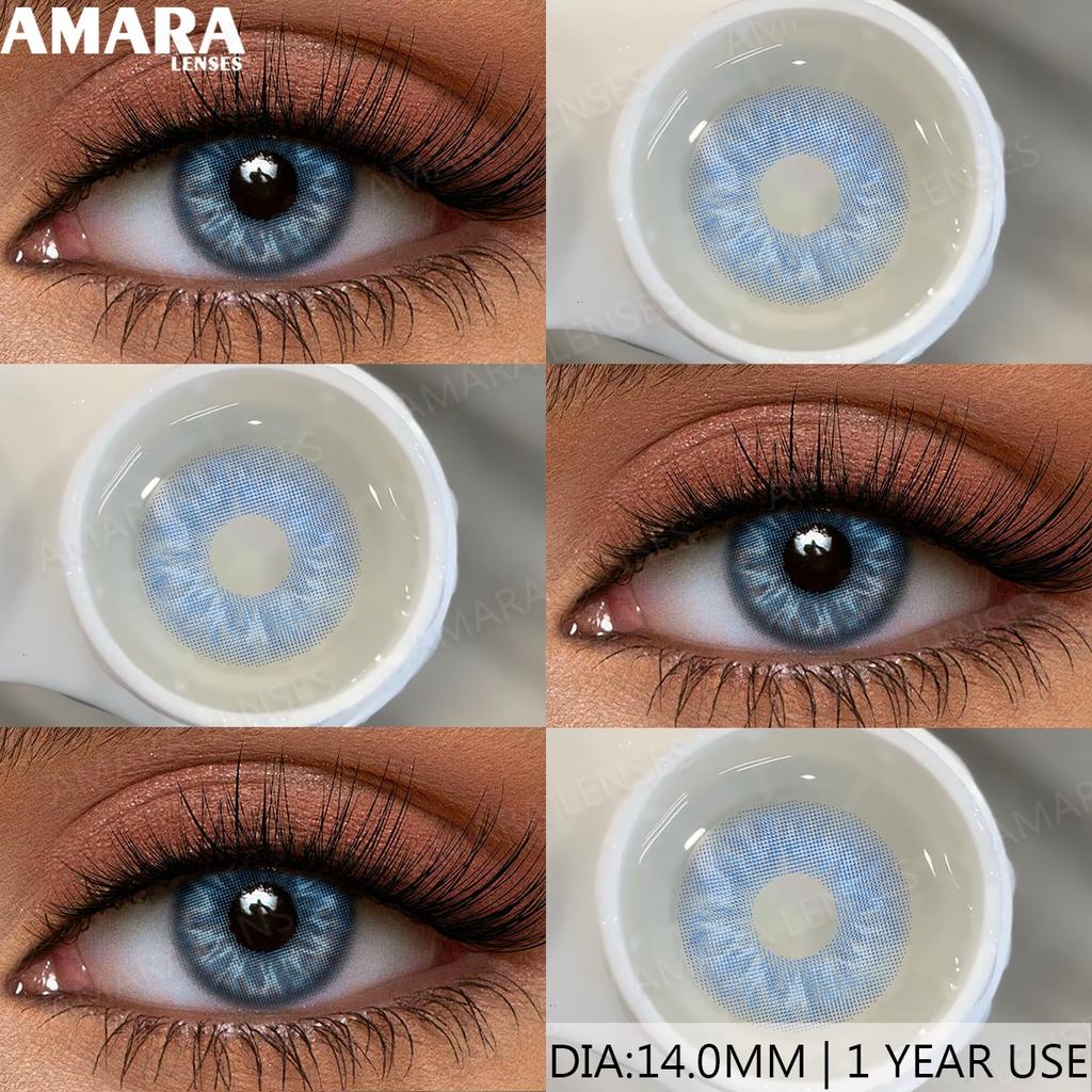 AMARA Brown Color Contacts for Eyes Makeup Eyes Lenses Gray Pupils Blue Eyes Contacts Colorful Makeup Black Lens for Party