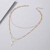 Stylish Alloy Cross Pendant Necklace In Trendy Gold And Silver For Fashion Womens