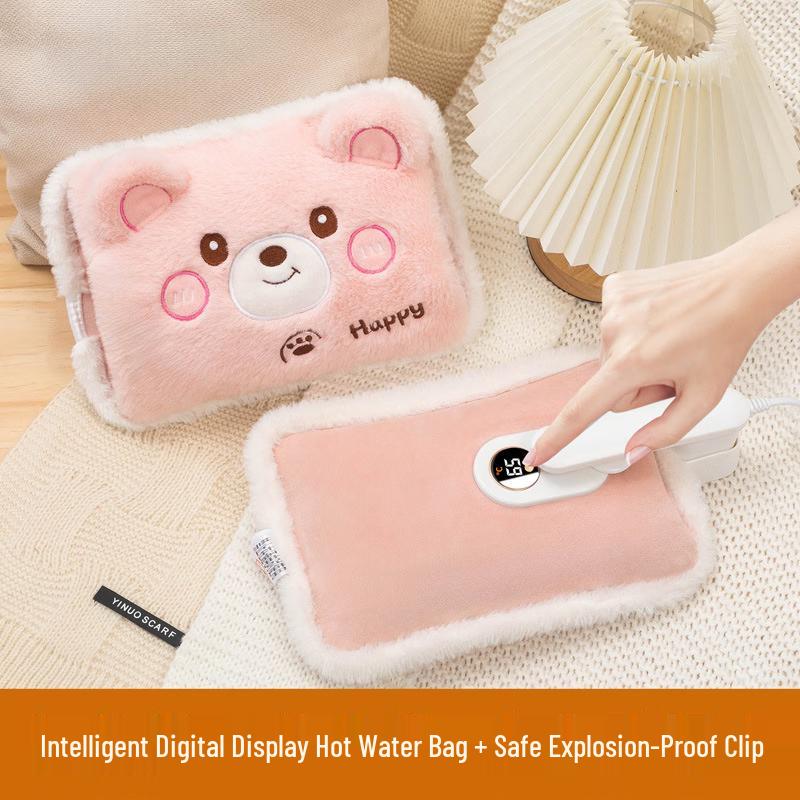 Felian Digital Display Plush Hot Water Bottle