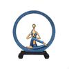 Female Figurine with Circle Stylized Woman Sculpture Modern Desktop for Yogi, Bookshelf,